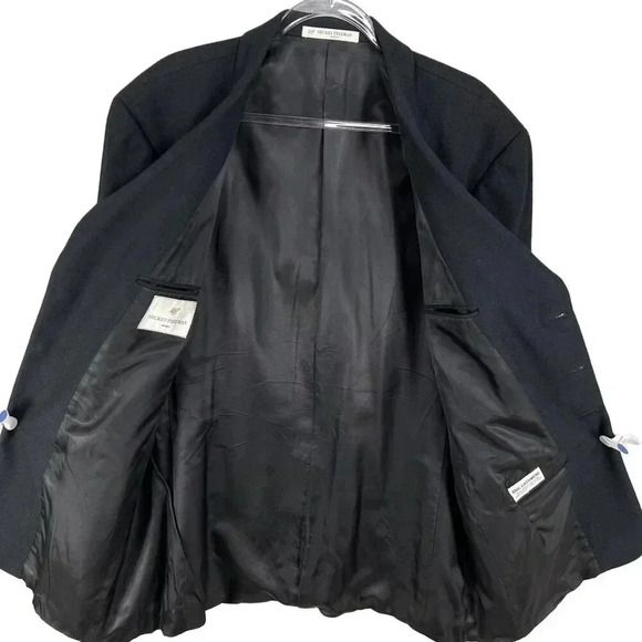 Hickey Freeman Mens 44 Long 100% Cashmere Black Sport Coat Wedding Old Money - Picture 3 of 16